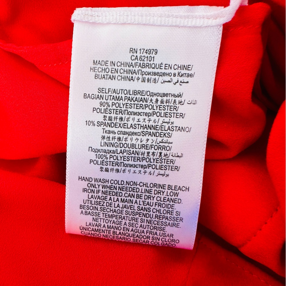 BCBG Max Azria Red Tiered Ruffle Cut-Out Keyhole Sleeveless Mini Halter Dress - Picture 9 of 10